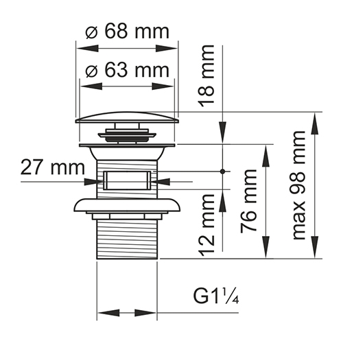 Донный клапан WasserKRAFT A046 Донный клапан WasserKRAFT A046