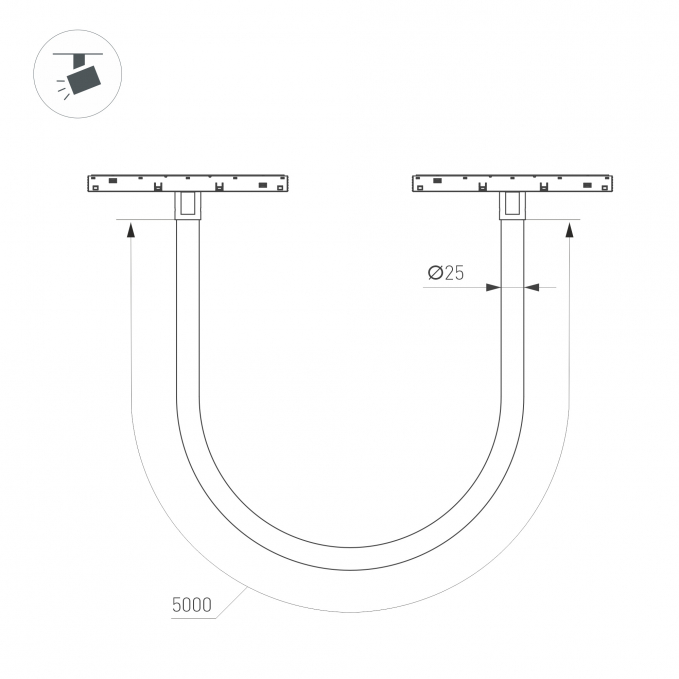 Светильник MAG-ORIENT-TUBE-ELASTIC-R25-L5000-70W Warm3000 (BK, 360 deg, 48V), Arlight, 044337, изображение 3 Светильник MAG-ORIENT-TUBE-ELASTIC-R25-L5000-70W Warm3000 (BK, 360 deg, 48V), Arlight, 044337, изображение 3
