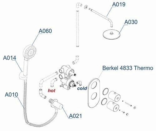 Душевая система WasserKRAFT A16030 T Душевая система WasserKRAFT A16030 T