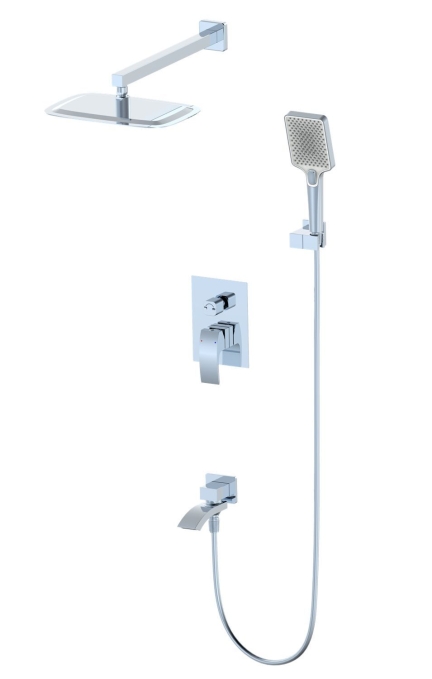 Душевой комплект со смесителем Wonzon & Woghand Fit WW-88939009A-CR хром глянцевый встраиваемый