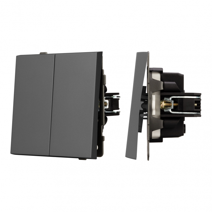 Механизм выключателя двухклавишный проходной SWT-TENDO-MKP2-SFPL-GR (230V, 10A), Arlight, 054555, изображение 1 Механизм выключателя двухклавишный проходной SWT-TENDO-MKP2-SFPL-GR (230V, 10A), Arlight, 054555, изображение 1