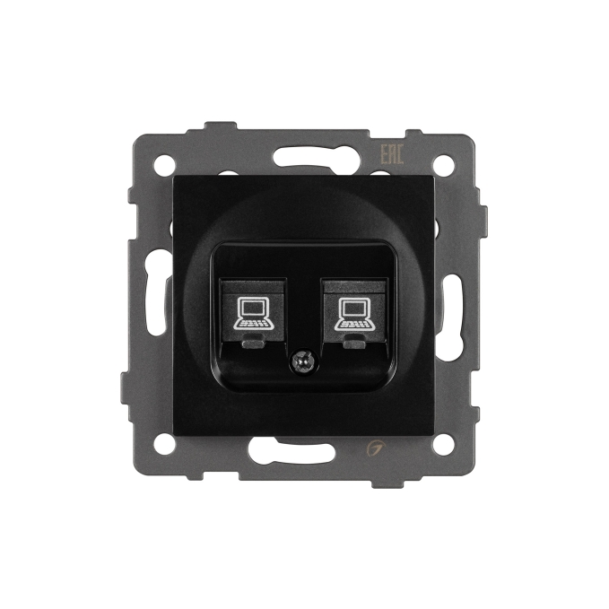 Механизм компьютерной розетки двойной SCT-MPC2-PL-BK-V (RJ-45, CAT6), Arlight, 049853, изображение 2 Механизм компьютерной розетки двойной SCT-MPC2-PL-BK-V (RJ-45, CAT6), Arlight, 049853, изображение 2