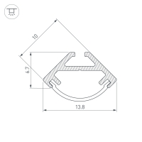 Профиль SL-KANT-H10-2000 ANOD, Arlight, 049013 Профиль SL-KANT-H10-2000 ANOD, Arlight, 049013