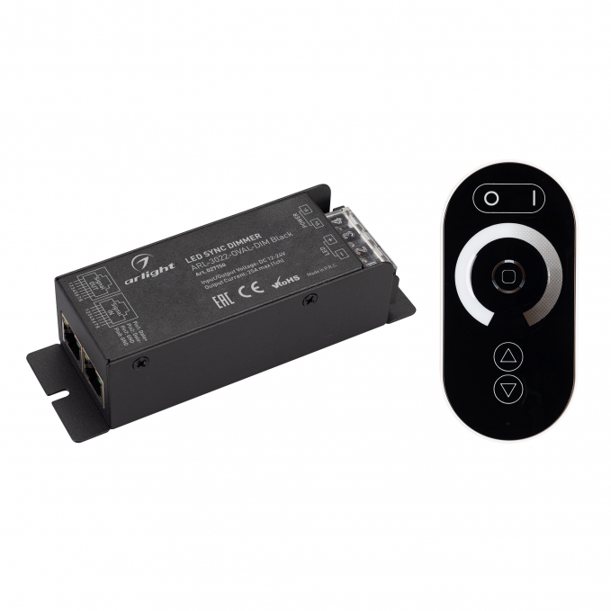 Диммер ARL-3022-OVAL-DIM Black (12-24V, 1x25A, ПДУ, RF), Arlight, 027150, изображение 1 Диммер ARL-3022-OVAL-DIM Black (12-24V, 1x25A, ПДУ, RF), Arlight, 027150, изображение 1