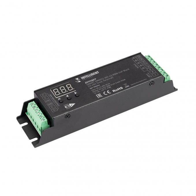 INTELLIGENT ARLIGHT Декодер SMART-DMX512-305-63-RDM-SUF Black (12-48V, 5x4A, Terminal), Arlight, 036244, изображение 1 INTELLIGENT ARLIGHT Декодер SMART-DMX512-305-63-RDM-SUF Black (12-48V, 5x4A, Terminal), Arlight, 036244, изображение 1