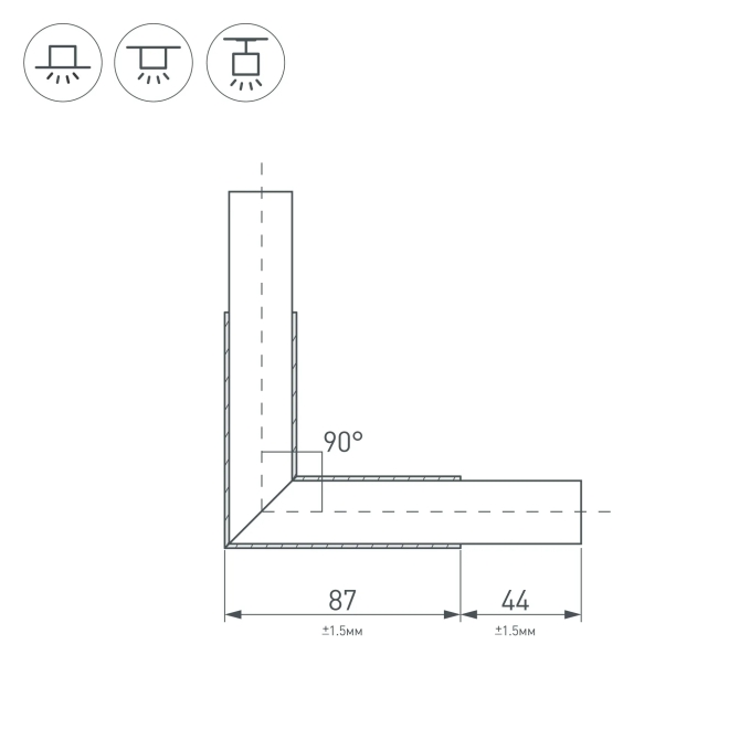 Угол PLS-LOCK-H25-L90 BLACK (с экраном MAT-L), Arlight, 031268, изображение 2 Угол PLS-LOCK-H25-L90 BLACK (с экраном MAT-L), Arlight, 031268, изображение 2