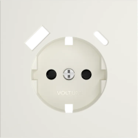 Накладка для розетки с заземлением и защитными шторками, с USB A+C, S70 (хлопок), Voltum, VLS001013