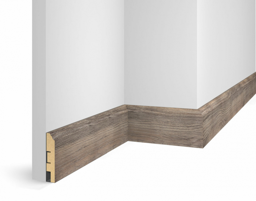 Плинтус Cosca Decor WP07 экошпон дуб Лацио, 80x16x2400 мм, МДФ Плинтус Cosca Decor WP07 экошпон дуб Лацио, 80x16x2400 мм, МДФ