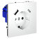 Розетка встраиваемая VOLTUM S70 с заземлением и защитными шторками, 16А, с USB, A+С, (белый матовый), Voltum, VLS040502