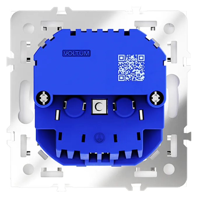 Розетка встраиваемая VOLTUM S70 с заземлением и защитными шторками, 16А, с USB, A+С, (белый матовый), Voltum, VLS040502