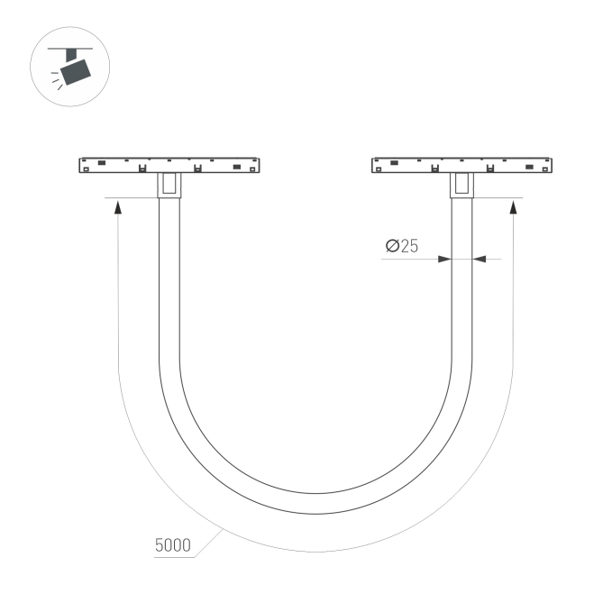 Светильник MAG-ORIENT-TUBE-ELASTIC-R25-L5000-70W Day4000 (BK, 360 deg, 48V, DALI), Arlight, 044340, изображение 2 Светильник MAG-ORIENT-TUBE-ELASTIC-R25-L5000-70W Day4000 (BK, 360 deg, 48V, DALI), Arlight, 044340, изображение 2