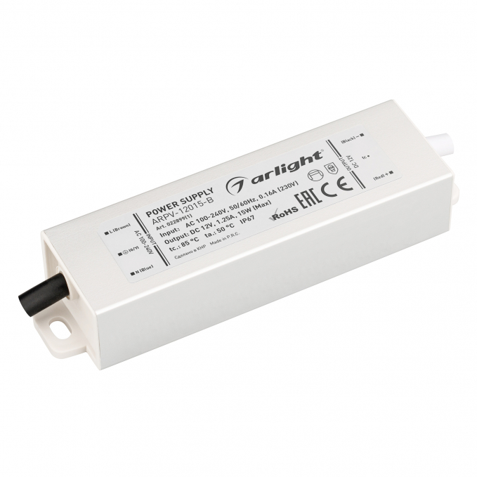 Блок питания ARPV-12015-B (12V, 1.3A, 15W), Arlight, 022899(1), изображение 1