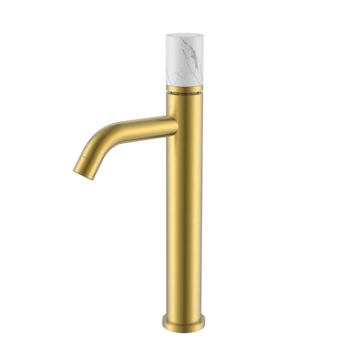 Смеситель для раковины Boheme Stick 122-MG-MR-W матовое золото