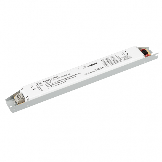 Блок питания ARJ-LG-120-LINEAR-PFC-HV (120W, 80-330V, 0.3-0.7A), Arlight, 049559, изображение 1 Блок питания ARJ-LG-120-LINEAR-PFC-HV (120W, 80-330V, 0.3-0.7A), Arlight, 049559, изображение 1