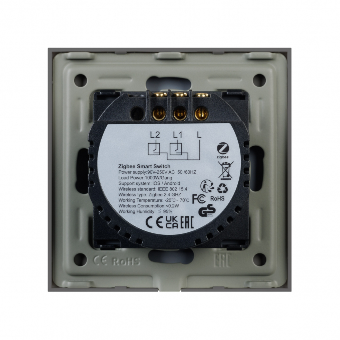 Выключатель сенсорный SWT-OMALI-S02-ZB-GR (250V, 10A, Zigbee), Arlight, 050039, изображение 4 Выключатель сенсорный SWT-OMALI-S02-ZB-GR (250V, 10A, Zigbee), Arlight, 050039, изображение 4