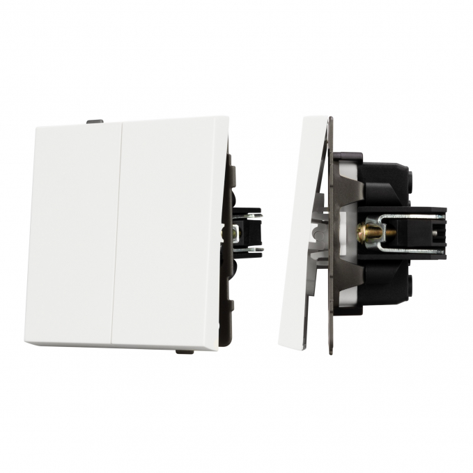 Механизм выключателя двухклавишный проходной SWT-TENDO-MKP2-SFPL-WH (230V, 10A), Arlight, 054556, изображение 1 Механизм выключателя двухклавишный проходной SWT-TENDO-MKP2-SFPL-WH (230V, 10A), Arlight, 054556, изображение 1
