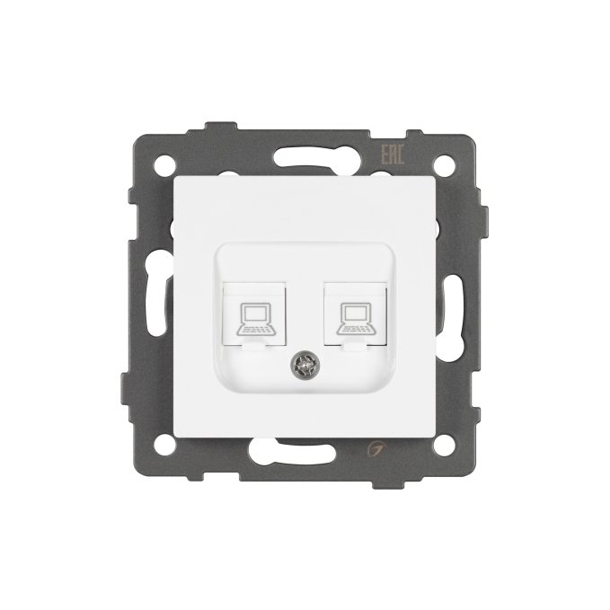 Механизм компьютерной розетки двойной SCT-MPC2-PL-WH-V (RJ-45, CAT6), Arlight, 049854, изображение 4 Механизм компьютерной розетки двойной SCT-MPC2-PL-WH-V (RJ-45, CAT6), Arlight, 049854, изображение 4