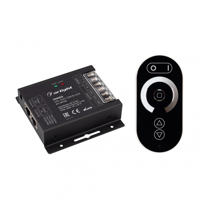Диммер ARL-OVAL-DIM Black (12-24V, 3x10A, ПДУ Овал, RF, RJ45), Arlight, 027156, изображение 1