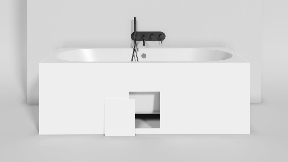 Ванна из искусственного камня Salini Ornella Axis 180x80 103421M белая матовая встраиваемая Ванна из искусственного камня Salini Ornella Axis 180x80 103421M белая матовая встраиваемая