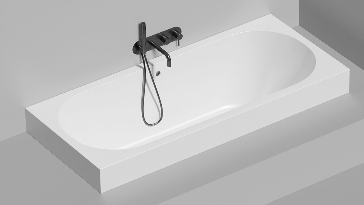 Ванна из искусственного камня Salini Ornella Axis 180x80 103421M белая матовая встраиваемая Ванна из искусственного камня Salini Ornella Axis 180x80 103421M белая матовая встраиваемая