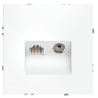 Розетка телевизионная встраиваемая VOLTUM S70 TV+RJ45 кат. 6, (белый матовый), Voltum, VLS060702 Розетка телевизионная встраиваемая VOLTUM S70 TV+RJ45 кат. 6, (белый матовый), Voltum, VLS060702