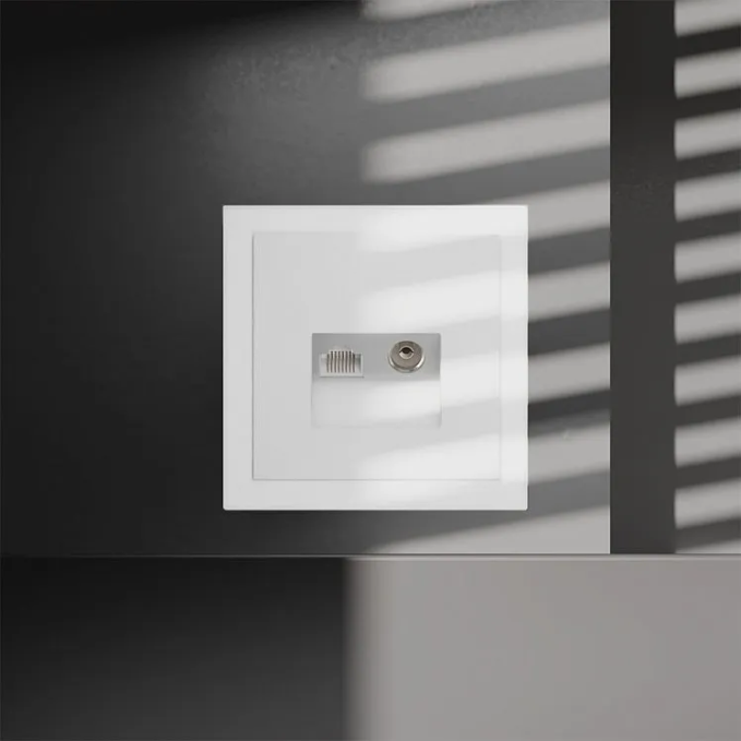 Розетка телевизионная встраиваемая VOLTUM S70 TV+RJ45 кат. 6, (белый матовый), Voltum, VLS060702 Розетка телевизионная встраиваемая VOLTUM S70 TV+RJ45 кат. 6, (белый матовый), Voltum, VLS060702