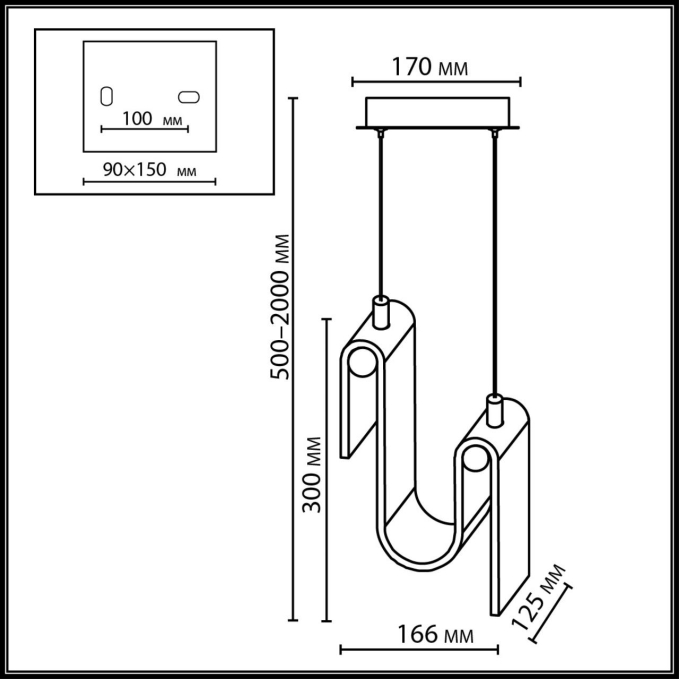 Подвес LED x 11W 4000K FLOW L-VISION ODL26 549 ODEON LIGHT 5106/11L, схема товара Подвес LED x 11W 4000K FLOW L-VISION ODL26 549 ODEON LIGHT 5106/11L, схема товара