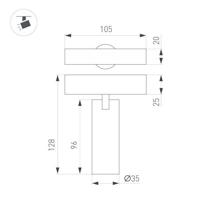 Светильник MAG-SPOT-ZOOM-25-R35-7W Day4000 (BK, 20-55 deg, 24V), Arlight, 053796, изображение 4 Светильник MAG-SPOT-ZOOM-25-R35-7W Day4000 (BK, 20-55 deg, 24V), Arlight, 053796, изображение 4