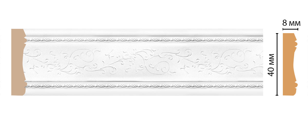 Молдинг Decomaster 188-16, 40x8x2400 мм Молдинг Decomaster 188-16, 40x8x2400 мм