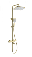 Душевая стойка со смесителем Wonzon & Woghand Stay 2 WW-B3016-T1-BG золото брашированная с термостатом