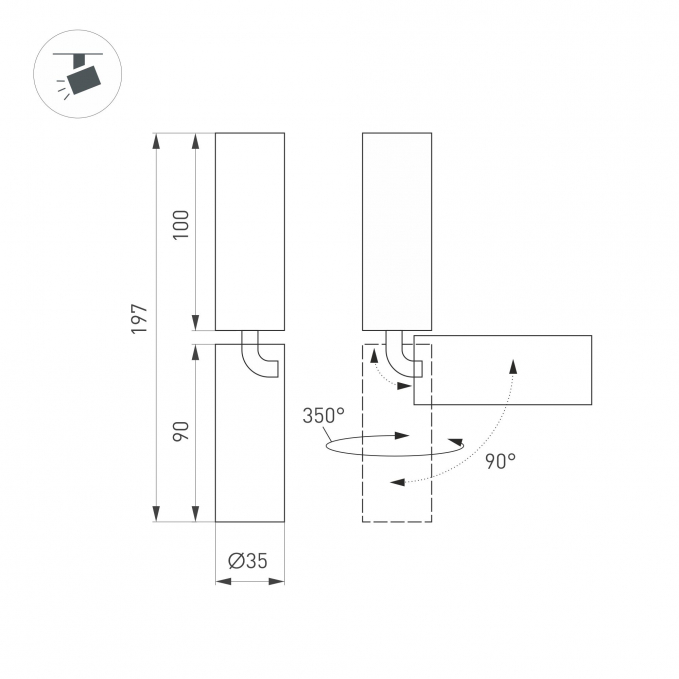 Светильник SP-NUANCE-SURFACE-FLAP-R35-7W Day4000 (WH, 36 deg, 230V), Arlight, 049916, изображение 5