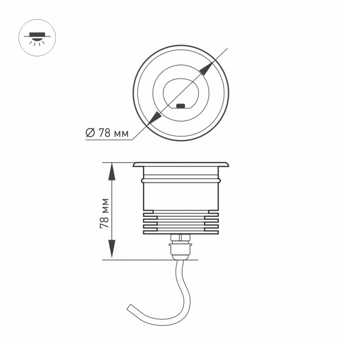 Светильник LTD-GROUND-TILT-R80-9W Warm3000 (SL, 60 deg, 230V), Arlight, 024950, изображение 2 Светильник LTD-GROUND-TILT-R80-9W Warm3000 (SL, 60 deg, 230V), Arlight, 024950, изображение 2