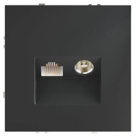 Розетка телевизионная встраиваемая VOLTUM S70 TV+RJ45 кат. 6, (графит), Voltum, VLS060707 Розетка телевизионная встраиваемая VOLTUM S70 TV+RJ45 кат. 6, (графит), Voltum, VLS060707