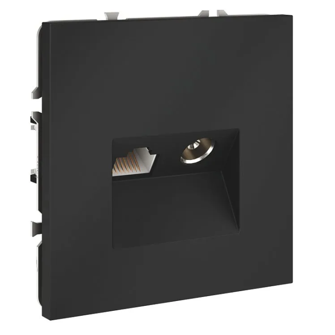 Розетка телевизионная встраиваемая VOLTUM S70 TV+RJ45 кат. 6, (графит), Voltum, VLS060707 Розетка телевизионная встраиваемая VOLTUM S70 TV+RJ45 кат. 6, (графит), Voltum, VLS060707