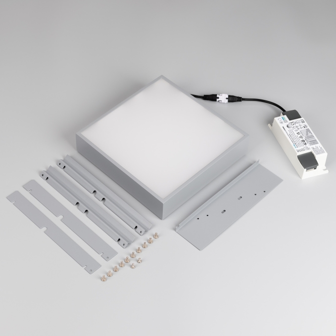 Светильник DL-GRIGLIATO-S190x190-24W Warm3000 (GR, 100 deg, 230), Arlight, 047681 Светильник DL-GRIGLIATO-S190x190-24W Warm3000 (GR, 100 deg, 230), Arlight, 047681