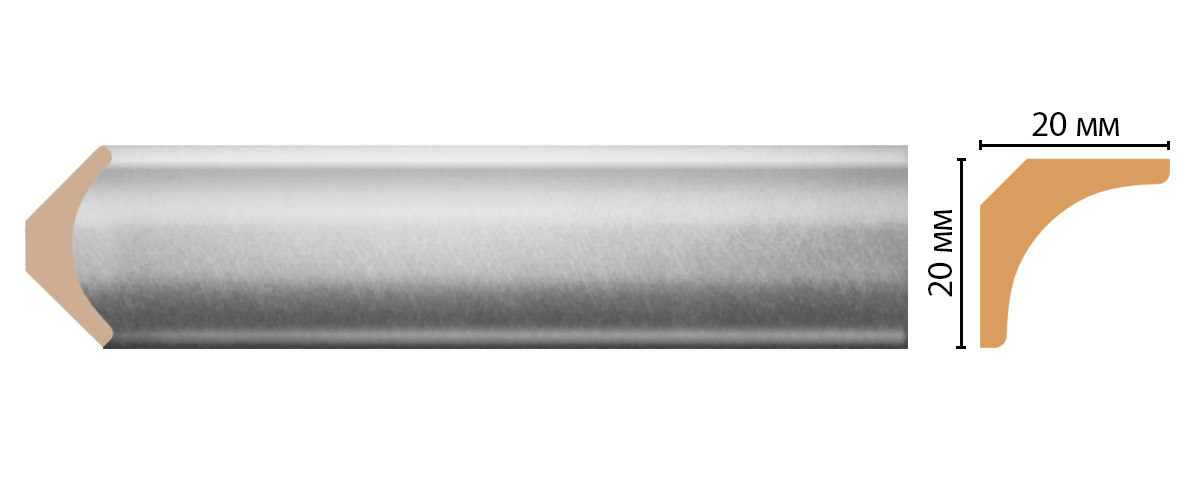 Карниз, плинтус потолочный Decomaster D133-375ДМ, 20x20x2400 мм Карниз, плинтус потолочный Decomaster D133-375ДМ, 20x20x2400 мм