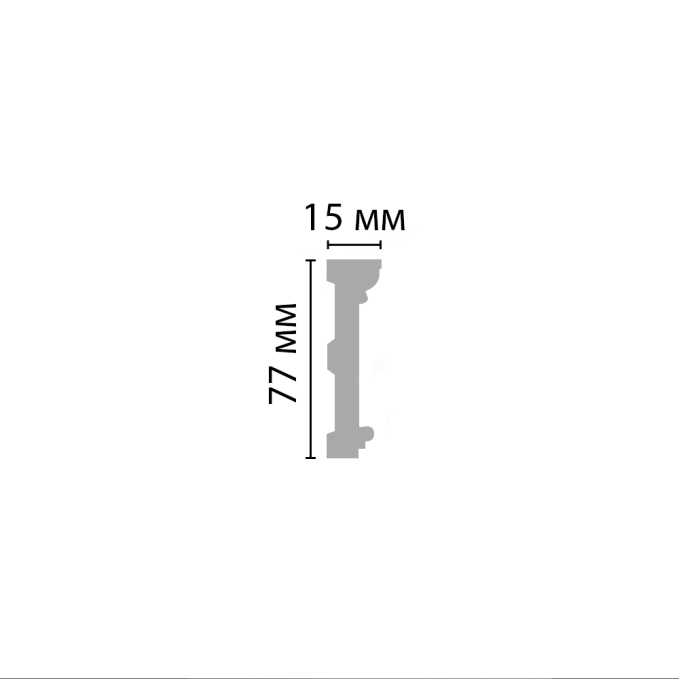 Молдинг гладкий Decomaster DT-8033, 77x15x2400 мм Молдинг гладкий Decomaster DT-8033, 77x15x2400 мм