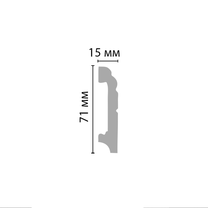 Плинтус напольный Decomaster A024, 76x15x2000 мм