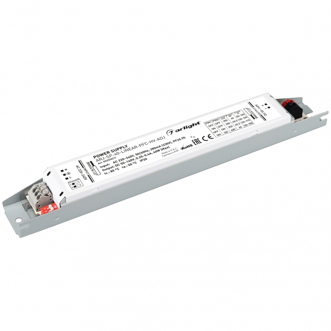 Блок питания ARJ-SP-40-LINEAR-PFC-HV-ADJ (40W, 50-160V, 0.25-0.4A), Arlight, 033334(1), изображение 1 Блок питания ARJ-SP-40-LINEAR-PFC-HV-ADJ (40W, 50-160V, 0.25-0.4A), Arlight, 033334(1), изображение 1