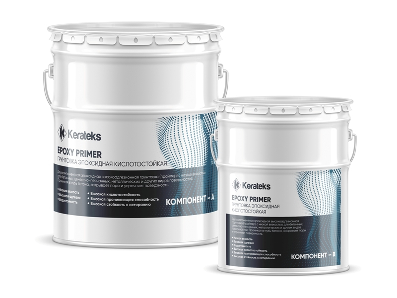Эпоксидная двухкомпонентная грунтовка Kerateks Epoxy Primer (А+В), 14 кг Эпоксидная двухкомпонентная грунтовка Kerateks Epoxy Primer (А+В), 14 кг