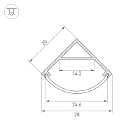 Профиль SL-KANT-H20-2000 BLACK, Arlight, 049016 Профиль SL-KANT-H20-2000 BLACK, Arlight, 049016