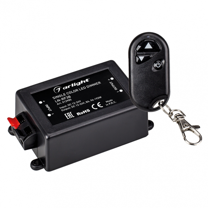 Диммер LN-RF3B (12/24V, 96/192W, ПДУ-брелок 3кн), Arlight, 012985, изображение 1 Диммер LN-RF3B (12/24V, 96/192W, ПДУ-брелок 3кн), Arlight, 012985, изображение 1