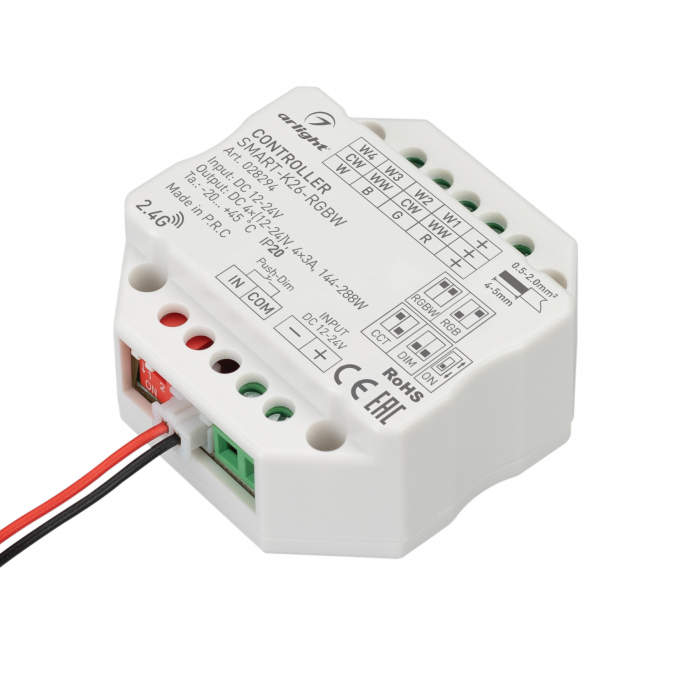 Контроллер SMART-K26-RGBW (12-24V, 4x3A, 2.4G), Arlight, 028294, изображение 1 Контроллер SMART-K26-RGBW (12-24V, 4x3A, 2.4G), Arlight, 028294, изображение 1
