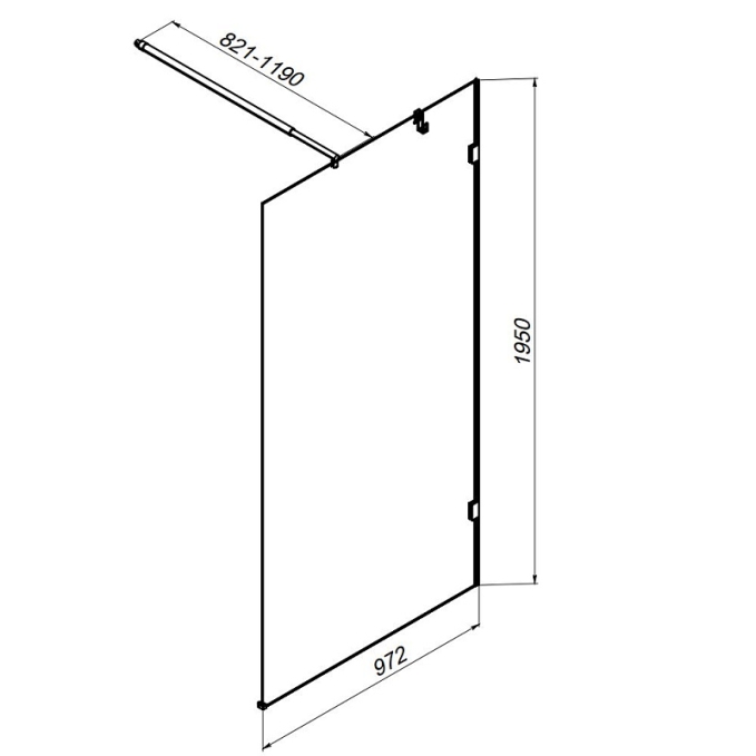 Душевая перегородка AM.PM X-Joy W94WI-100-F1-MTE