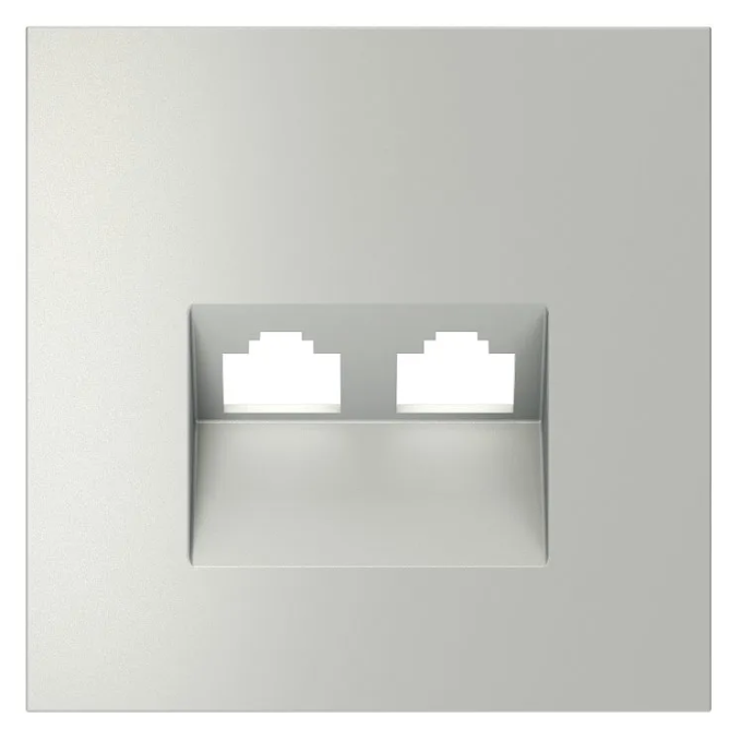 Накладка для розетки компьютерной двойной RJ45+RJ45 кат.6, S70 (сталь), Voltum, VLS001405 Накладка для розетки компьютерной двойной RJ45+RJ45 кат.6, S70 (сталь), Voltum, VLS001405