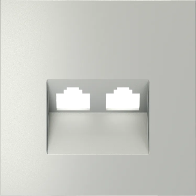 Накладка для розетки компьютерной двойной RJ45+RJ45 кат.6, S70 (сталь), Voltum, VLS001405 Накладка для розетки компьютерной двойной RJ45+RJ45 кат.6, S70 (сталь), Voltum, VLS001405