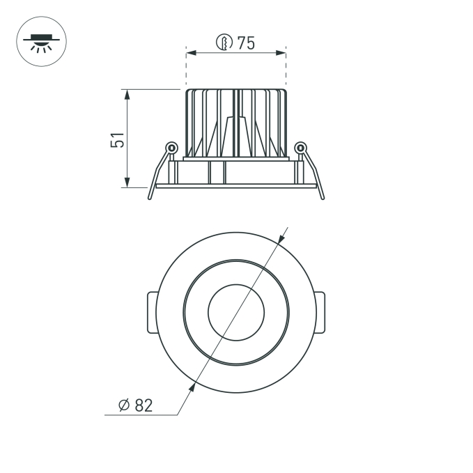 Светильник MS-FORECAST-BUILT-TURN-R82-8W Warm3000 (WH-BK, 32 deg, 230V), Arlight, 035448, изображение 6 Светильник MS-FORECAST-BUILT-TURN-R82-8W Warm3000 (WH-BK, 32 deg, 230V), Arlight, 035448, изображение 6