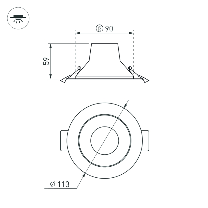 Светильник IM-STORM-R115-10W Day4000-MIX (WH, 80 deg, 230V), Arlight, 032431