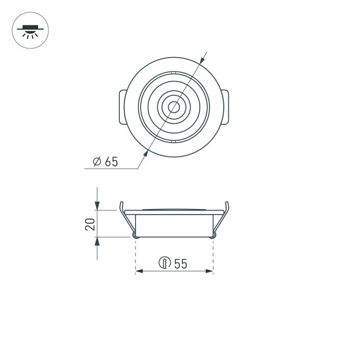 Светодиодный светильник LTM-R65WH 5W Day White 10deg, Arlight, 020767