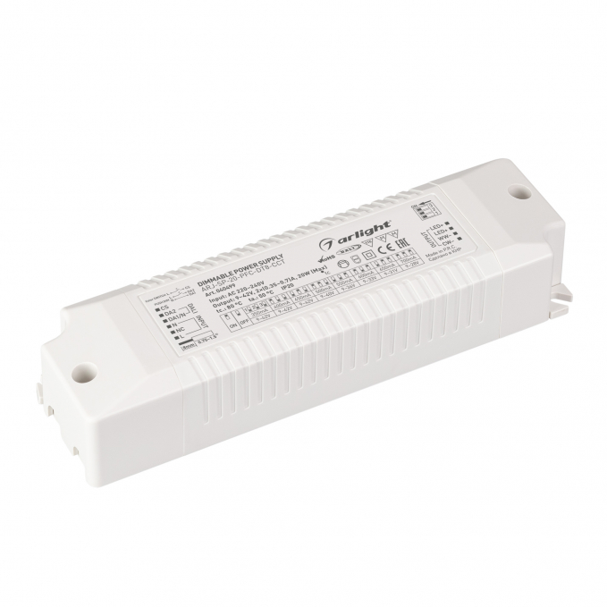 Блок питания ARJ-SP-20-PFC-DT8-ССT (20W, 9-42V, 0.35-0.7А), Arlight, 040499, изображение 1 Блок питания ARJ-SP-20-PFC-DT8-ССT (20W, 9-42V, 0.35-0.7А), Arlight, 040499, изображение 1